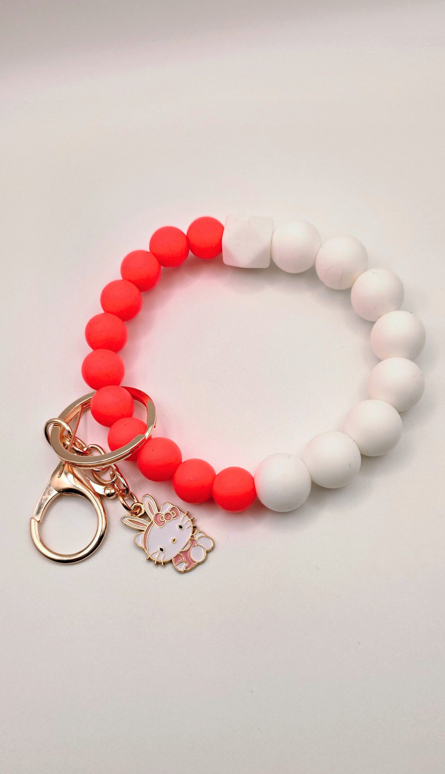 Wristlet - Neon Pink & White